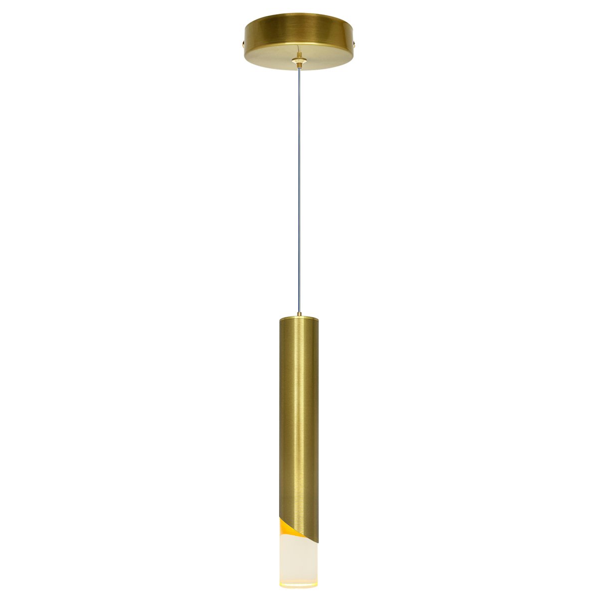 Energy Light Bulbs 3W LED Tube Ceiling Pendant Light - Brass