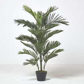 Homescapes Real-Touch Polyfibre Multi-Stem Palm Tree in Pot - Green