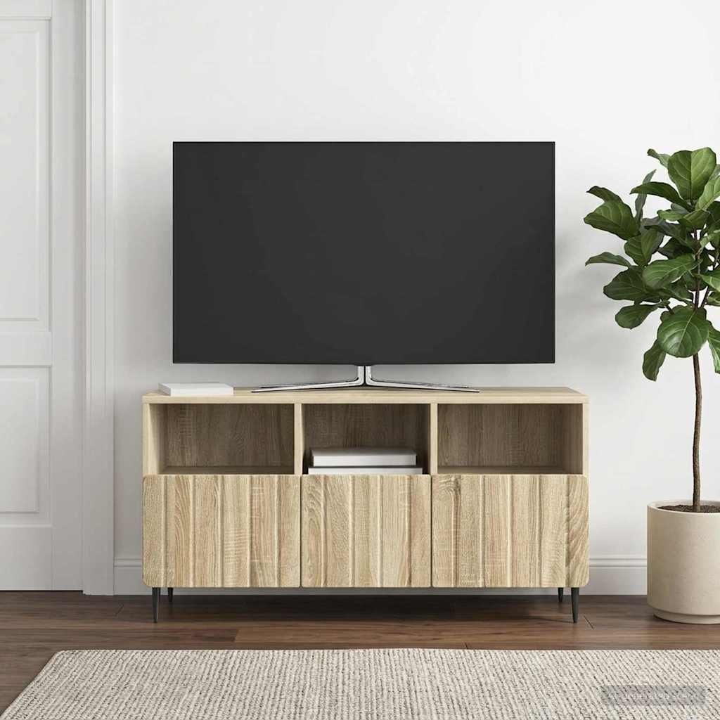 Walplus Engineered Wood TV Cabinet Tall Unit - Sonoma Oak - 102 x 34.5 x 50 cm