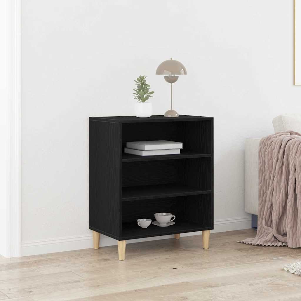 Walplus 2 Shelf Rectangular Sideboard - Black Oak - 57 x 35 x 70 cm