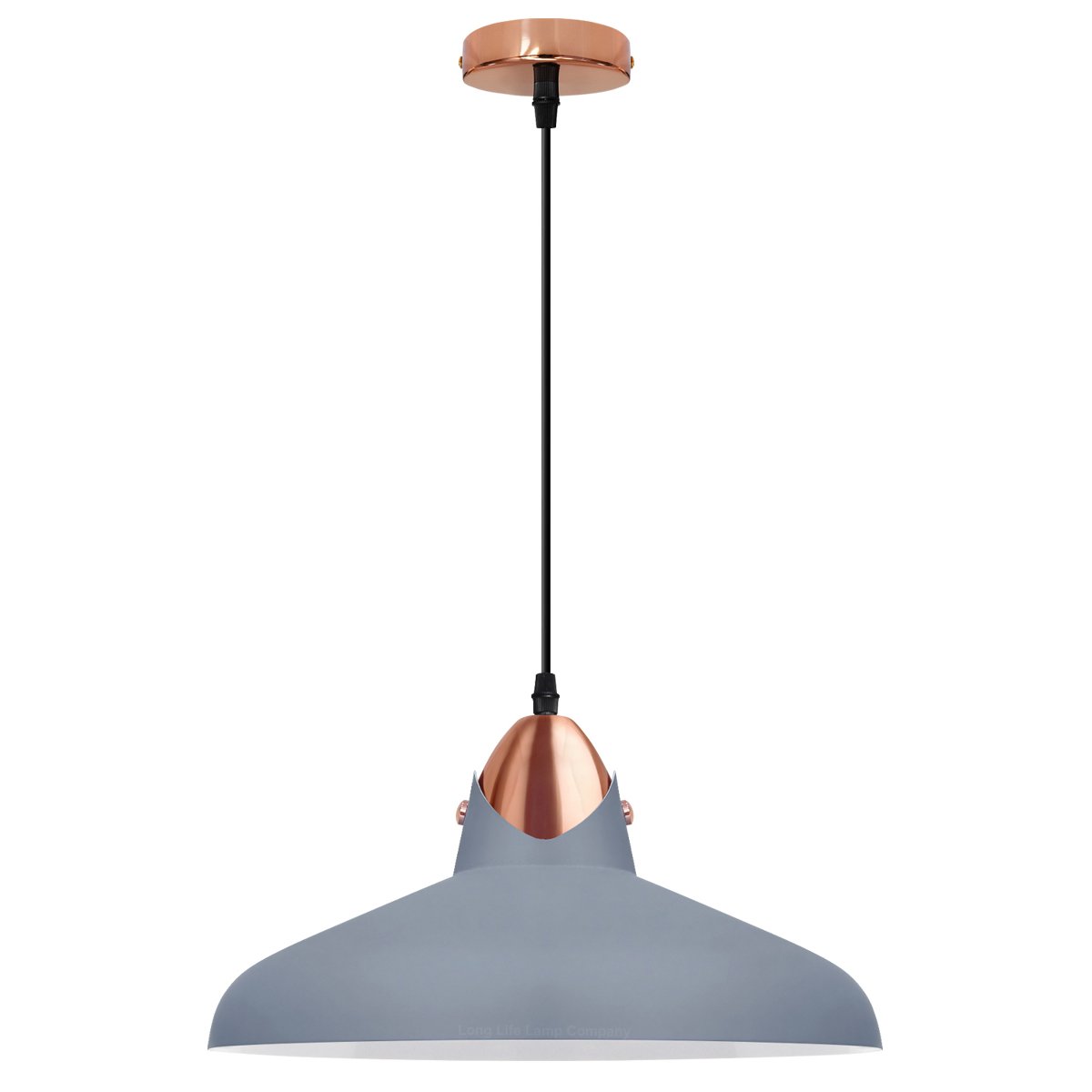Energy Light Bulbs Flared Barn Ceiling Pendant Light - Grey