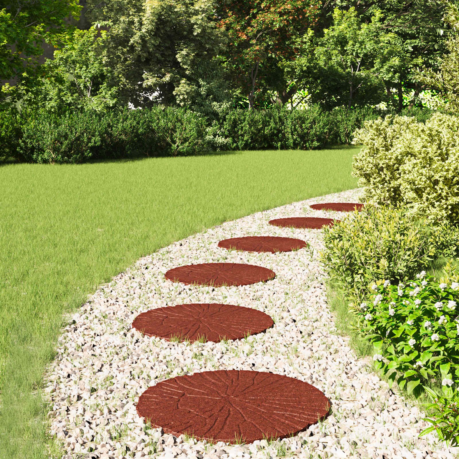 Walplus Pack of 6 Stepping Stone Rubber - Red - 45 x 1.8 cm