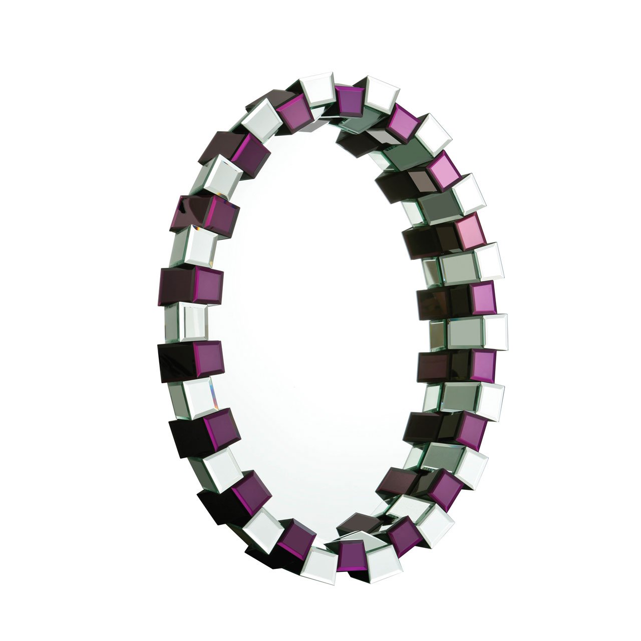 Orsina Carlotta Mirrored Glass Wall Mirror - Purple