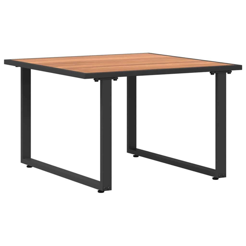 Walplus Powder - coated Steel Coffee Table - Black and Brown - 55 x 55 x 35 cm