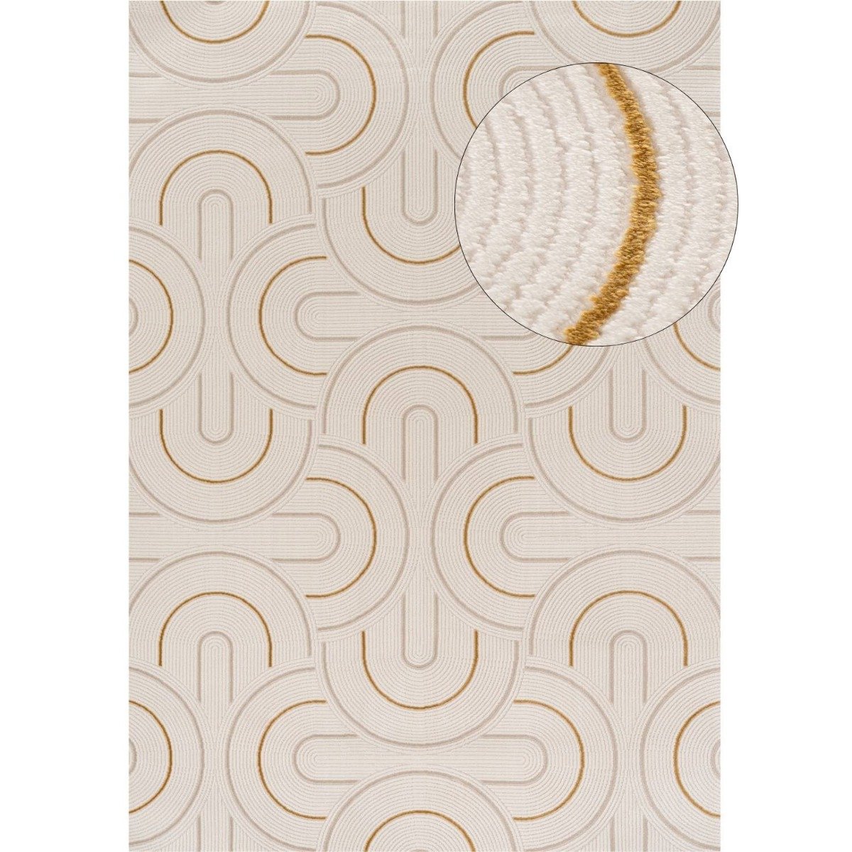 The Rugs Gold Carmel Modern Arch Rug - 80 x 150cm