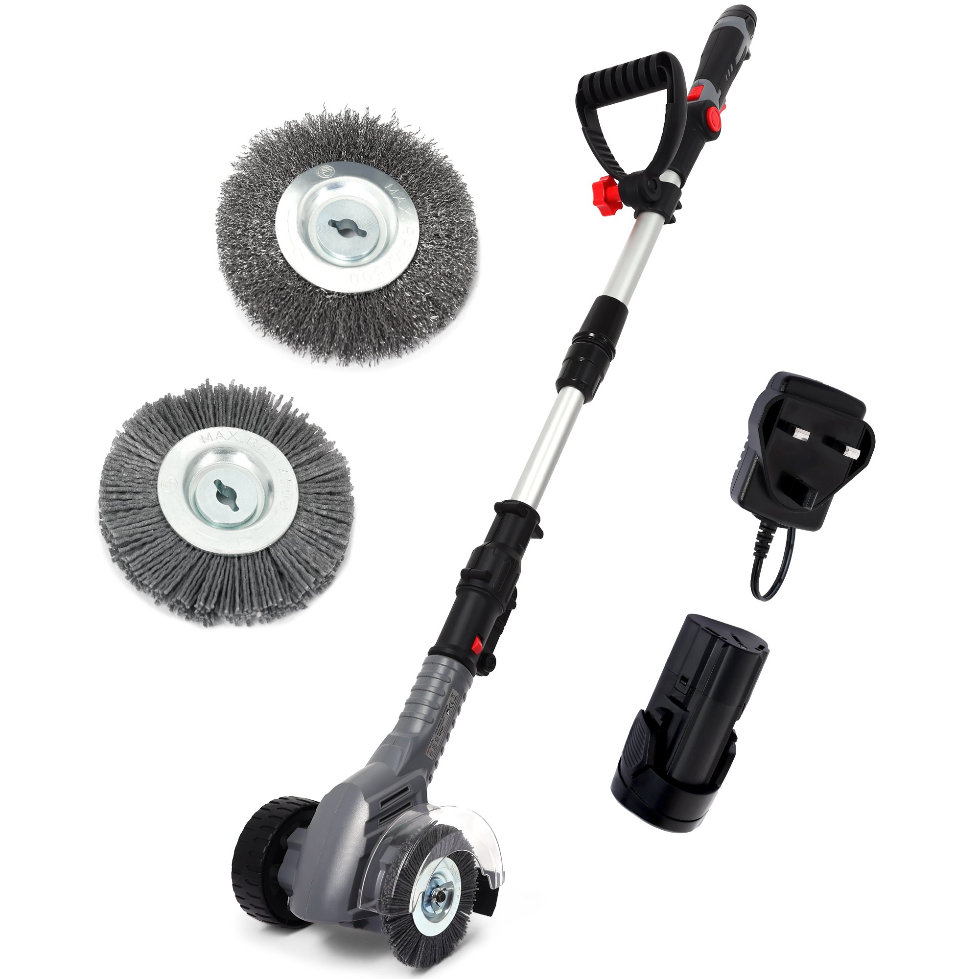 NETTA 12V Cordless Pavement Brush Cleaner - 2 Brushes