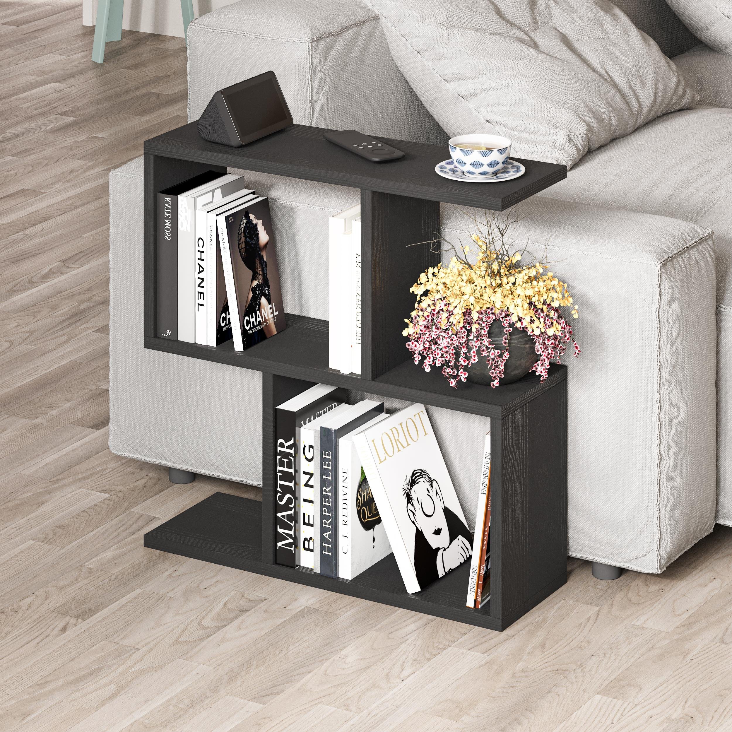 Decortie Homemania Melamine Particleboard Z-Shape Side Table - Black Ash