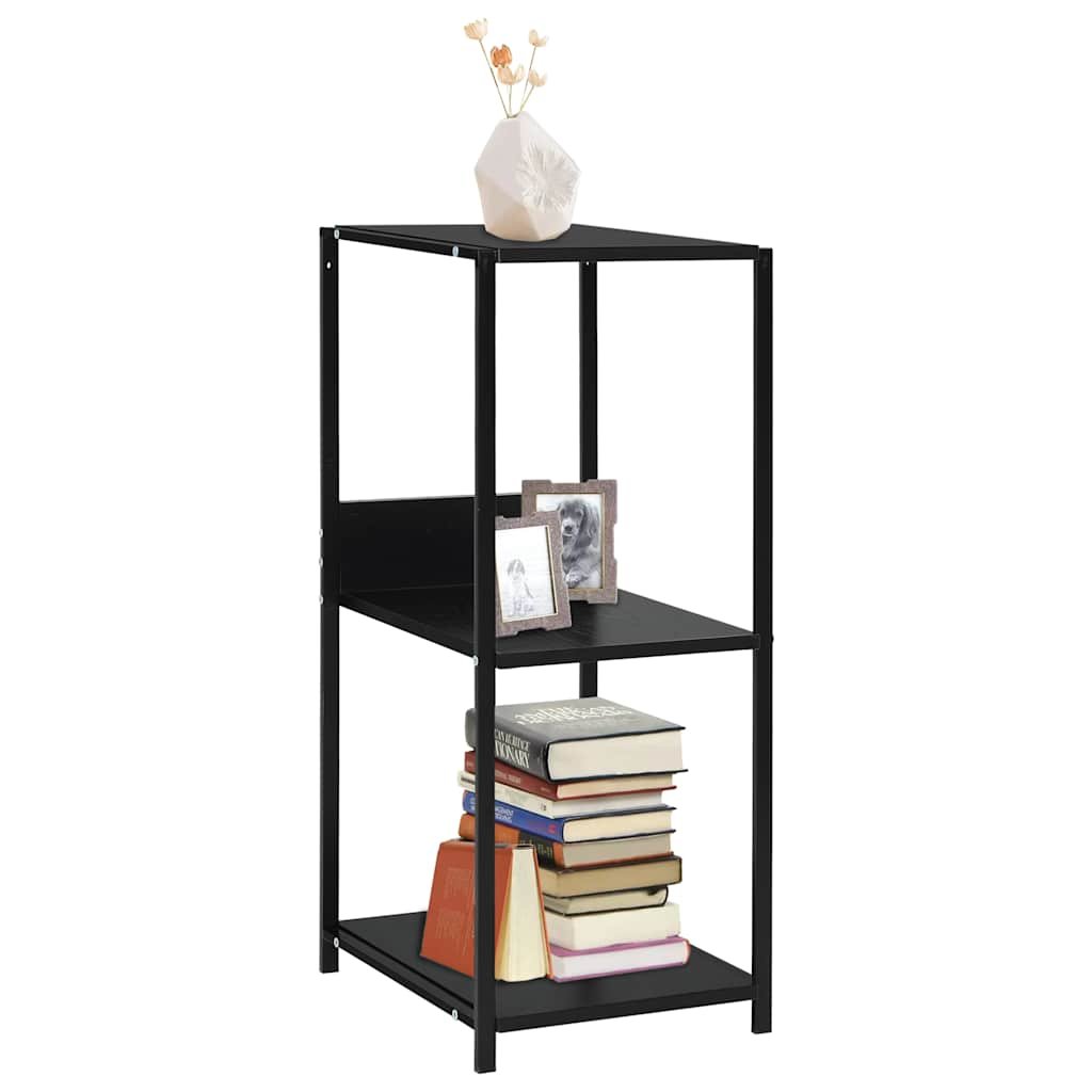 Walplus 3 Shelf Engineered Wood Wall Shelf - Black - 33.5 x 39.6 x 79.7 cm