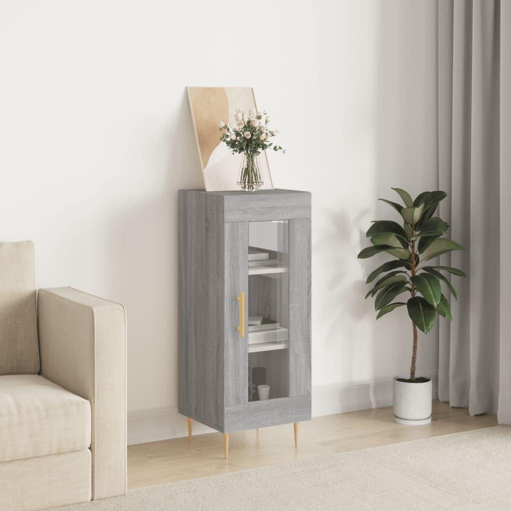 Walplus Engineered Wood Sideboard - Grey - 34.5 x 34 x 90 cm