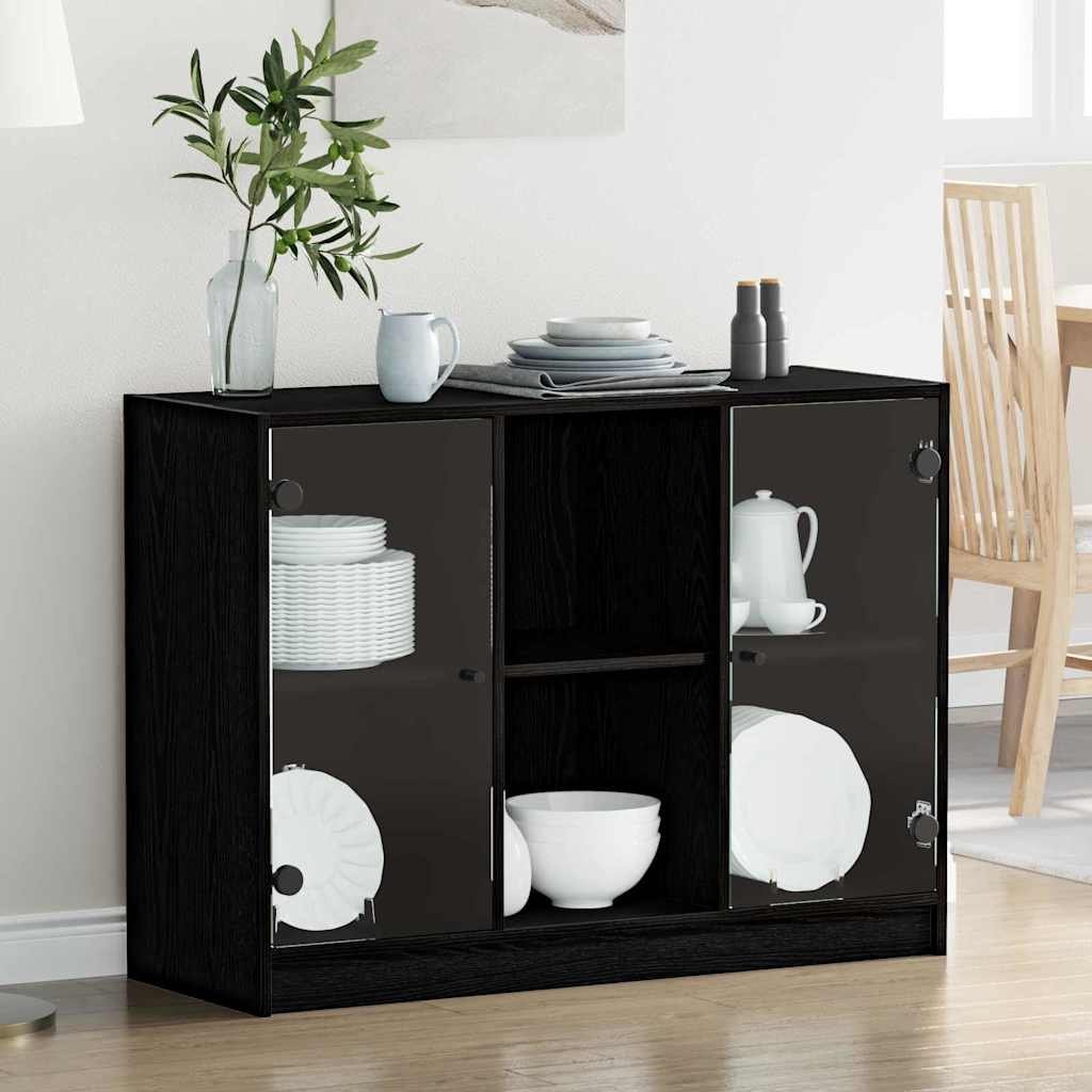 Walplus Sideboard - Black Oak - 102 x 37 x 75.5 cm