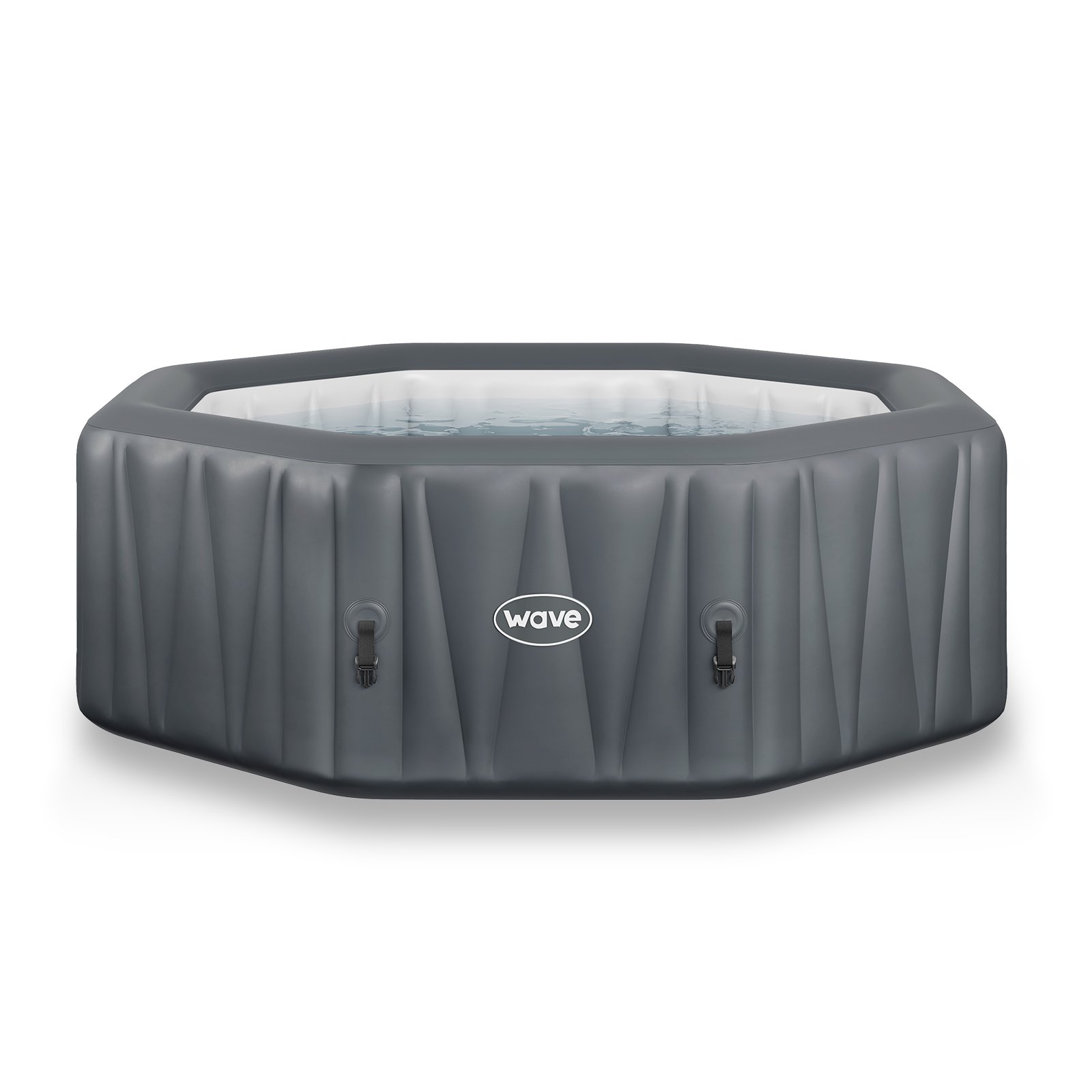 Wave Aegean 6-Person Octagonal Inflatable Hot Tub - Dark Grey