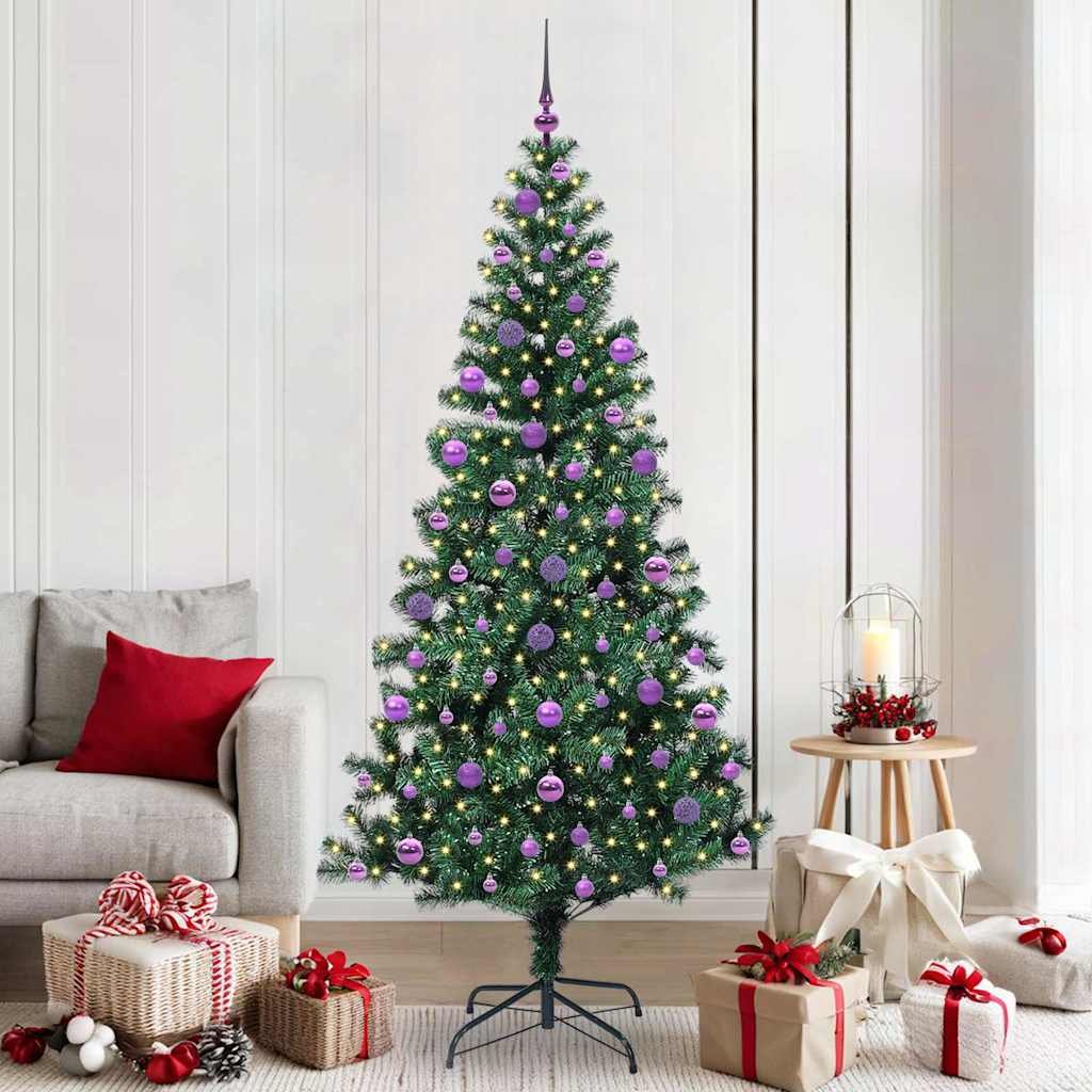 Walplus 300 Warm LED Lights Pre-lit Artificial Christmas Tree - Green - 210 cm