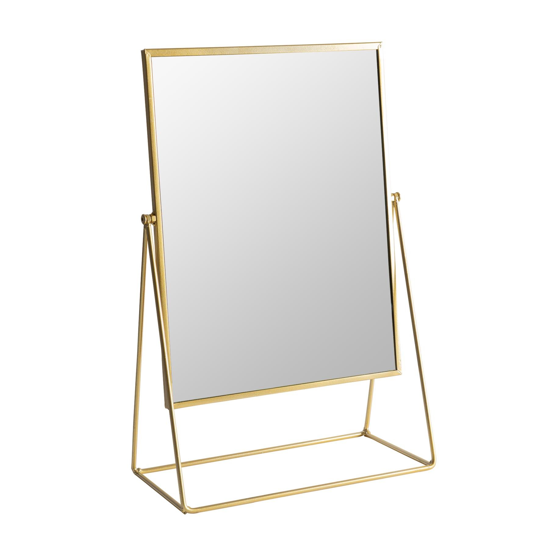 Harbour Housewares Rectangle Makeup Mirror - Gold - 32 x 50cm