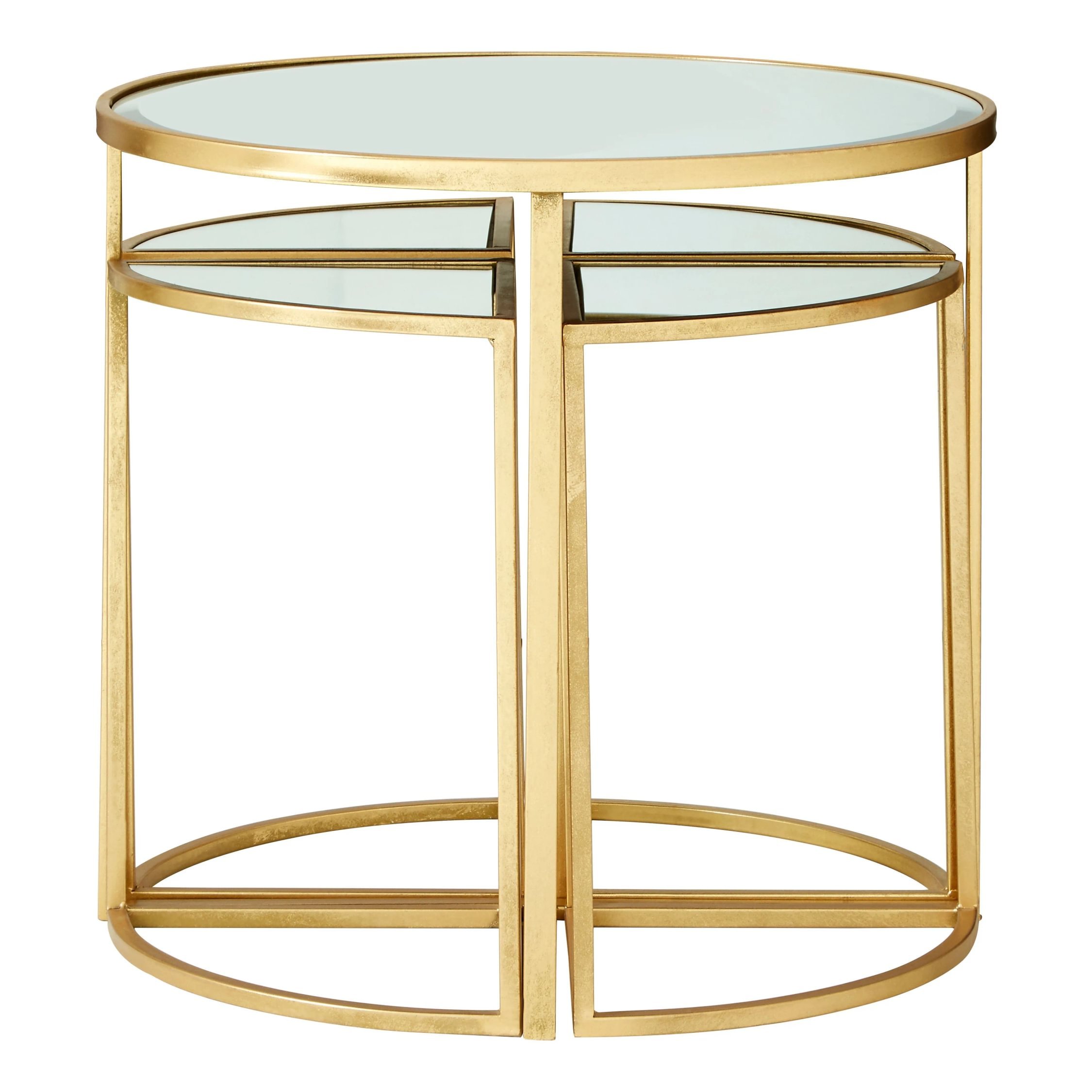 Orsina Farran Glass Set Of 5 Nesting Coffee Tables - Champagne Gold