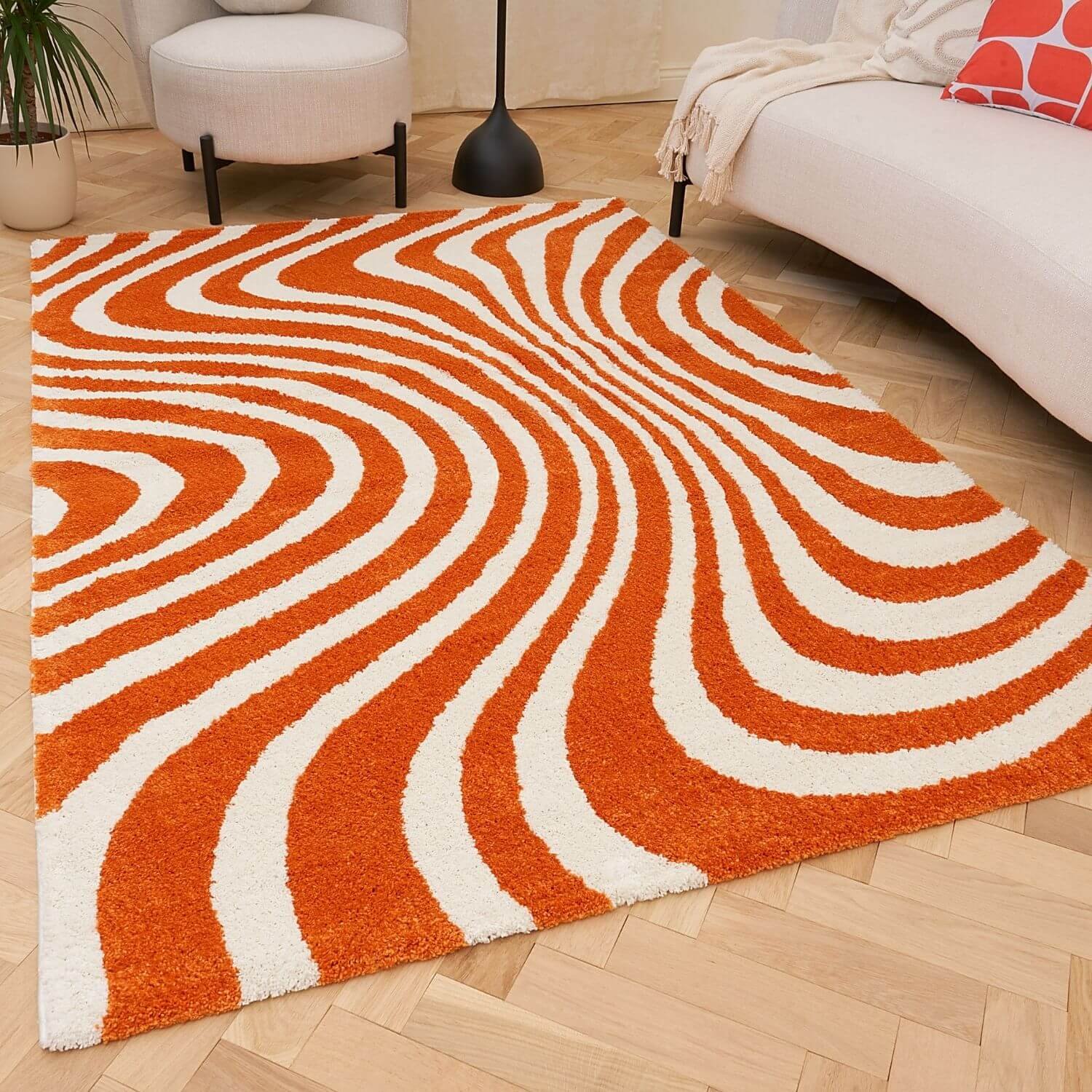 The Rugs Orange Joli Striped Rug - 80 x 150cm