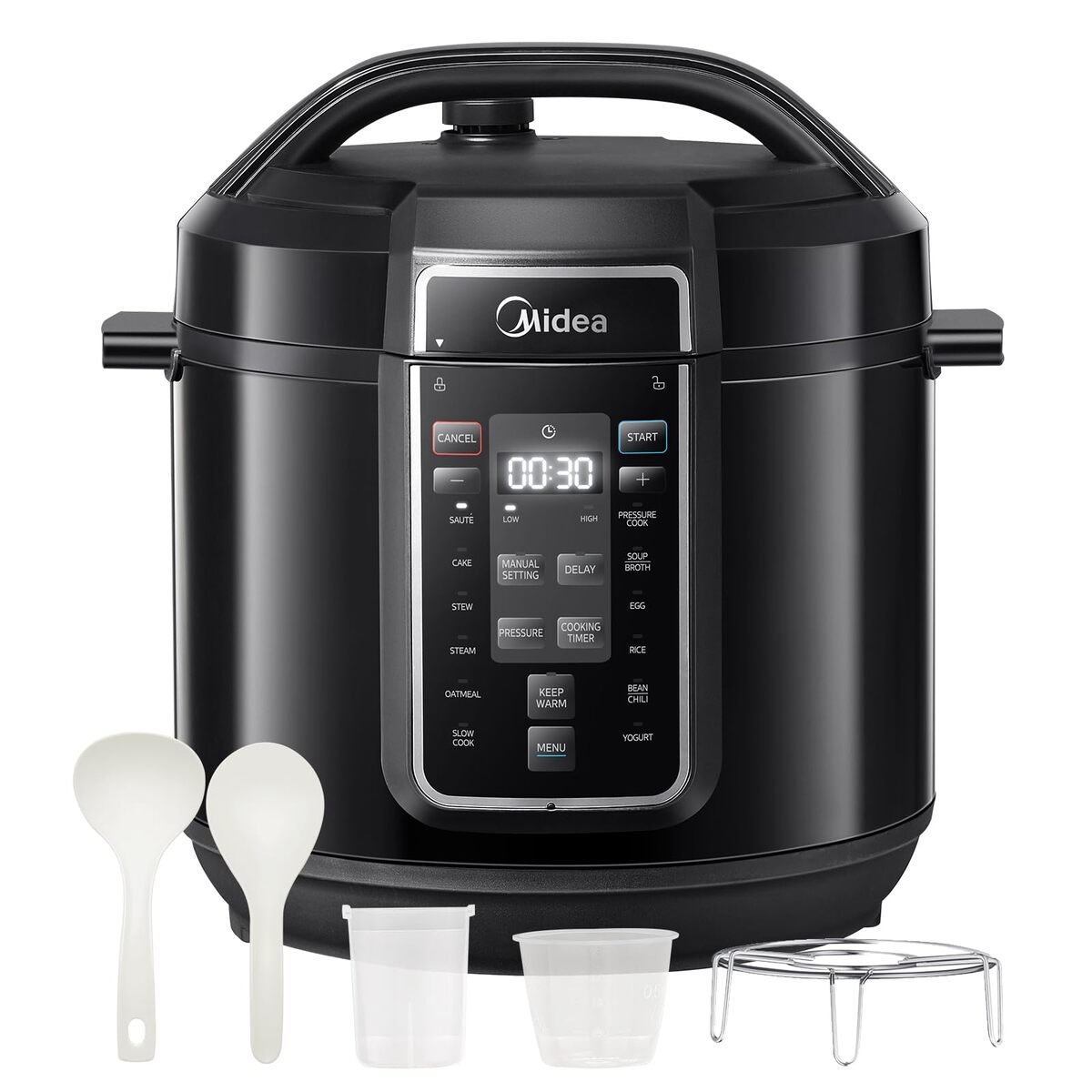 Living and Home 1200W 7.6L Pressure Cooker with 12 Functions - Black