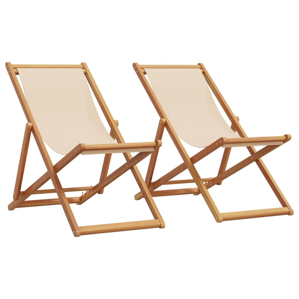 Walplus 2 Piece Fabric Folding Chairs - Beige