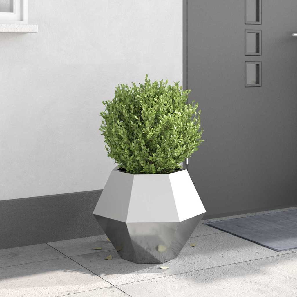 Walplus Galvanised Steel Garden Planter - Silver - 50 x 50 x 40 cm