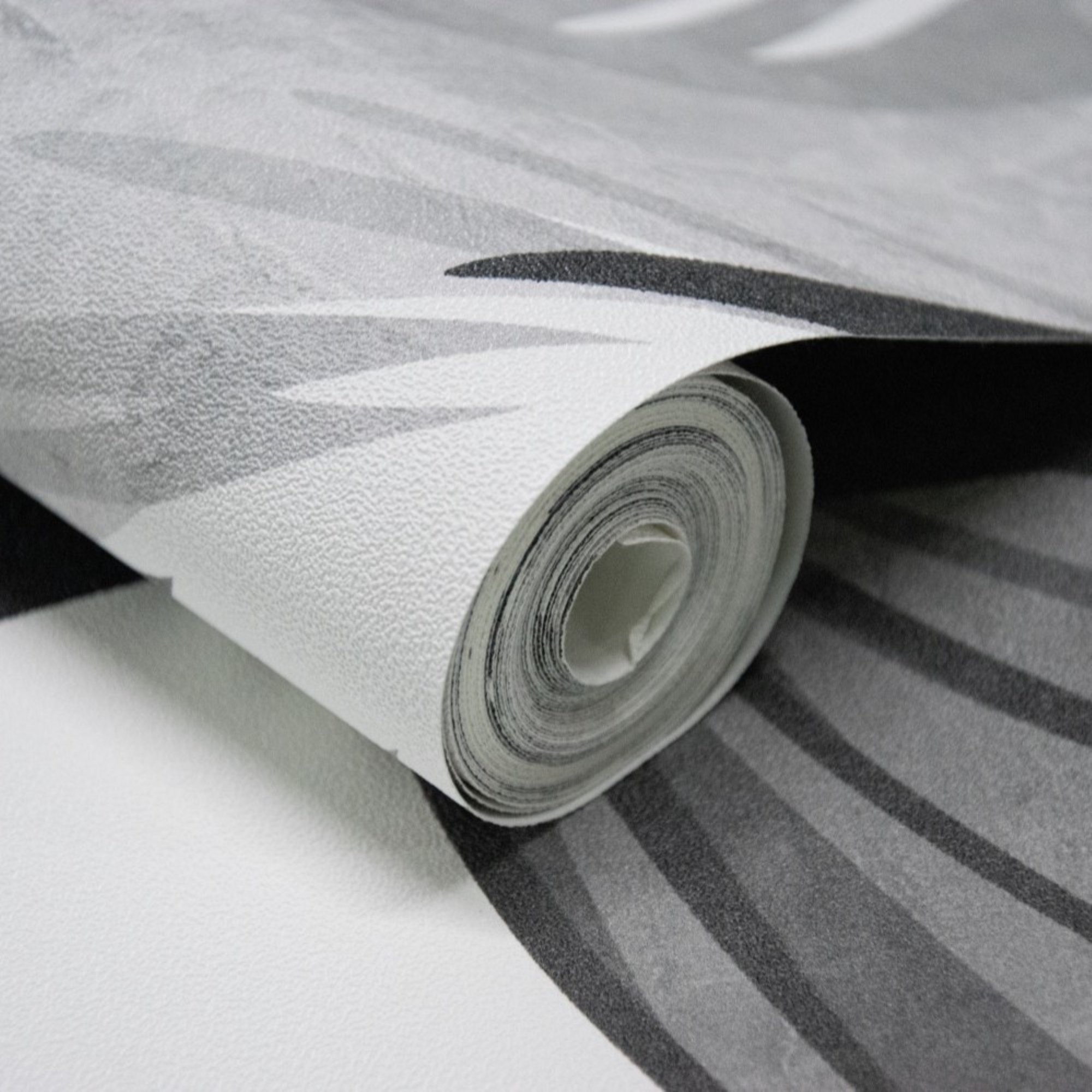 Grandeco Turman Palm 3 lane Repeatable Textured Wallpaper Mural  - White