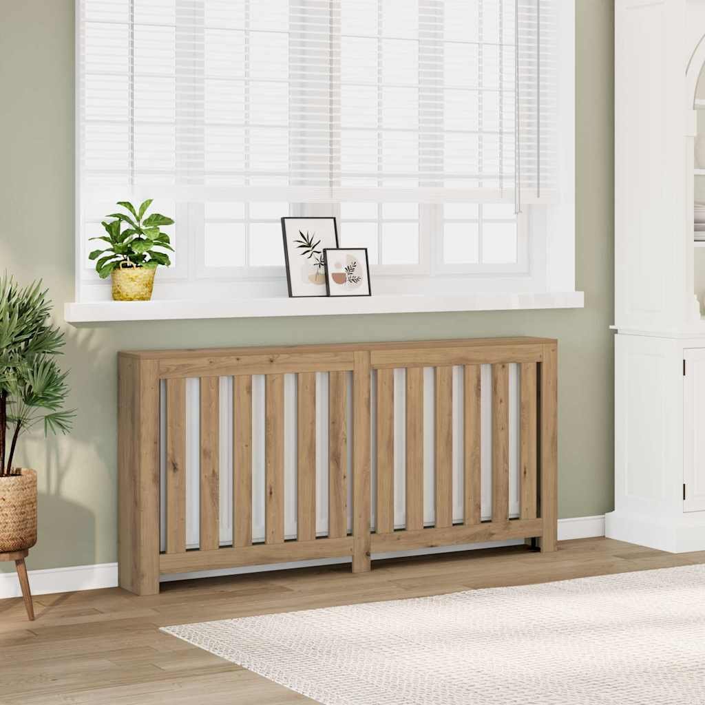 Walplus Vertical Slats Radiator Cover - Artisian Oak - 175 x 20 x 82 cm