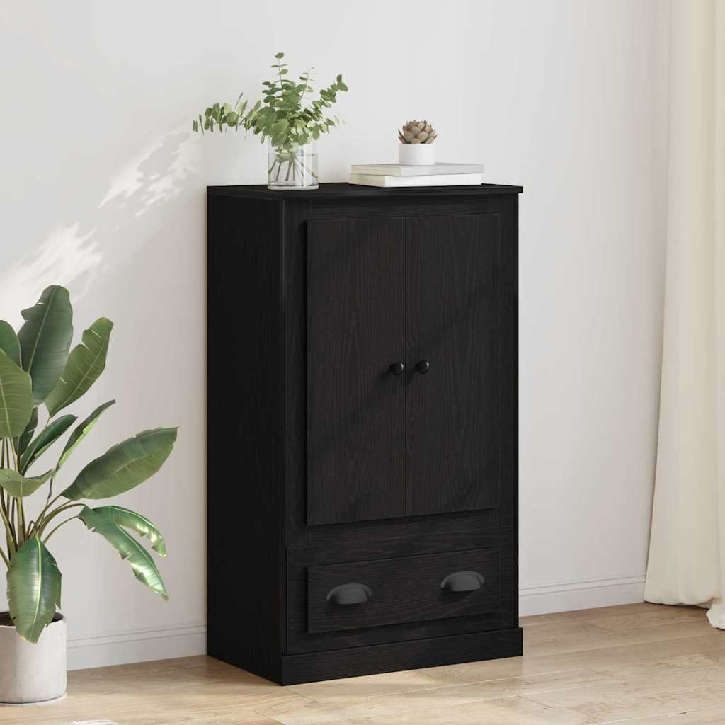Walplus Engineered Wood 1 Drawer Highboard - Black Ash - 60 x 35.5 x 103.5 cm