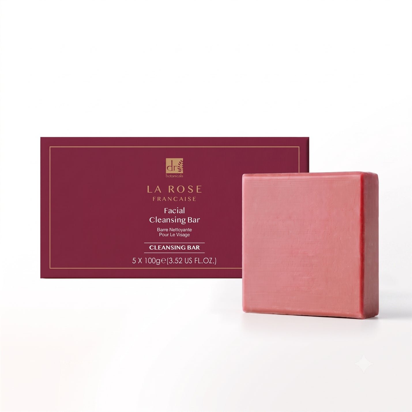 Dr. Botanicals La Rose Francaise Facial Cleansing Bar - 100g (Pack of 5)