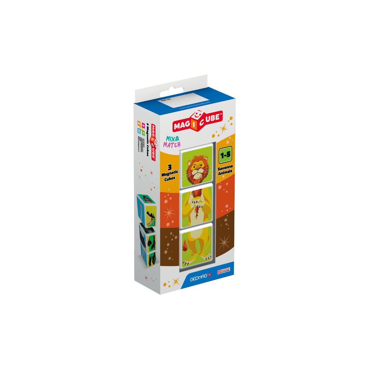 Geomag Magicube Savanna Animals Magnetic Block Set - 3 Piece
