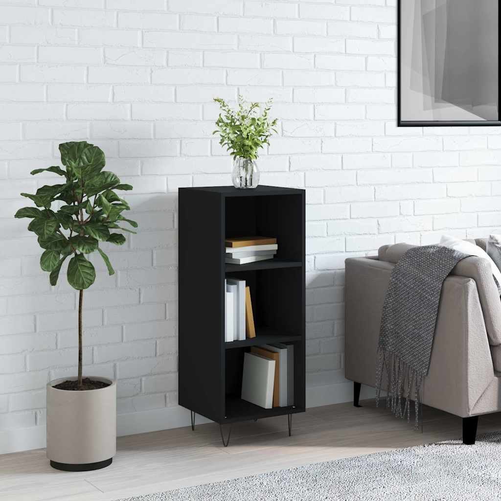 Walplus Engineered Wood Sideboard - Black - 34.5 x 32.5 x 90 cm
