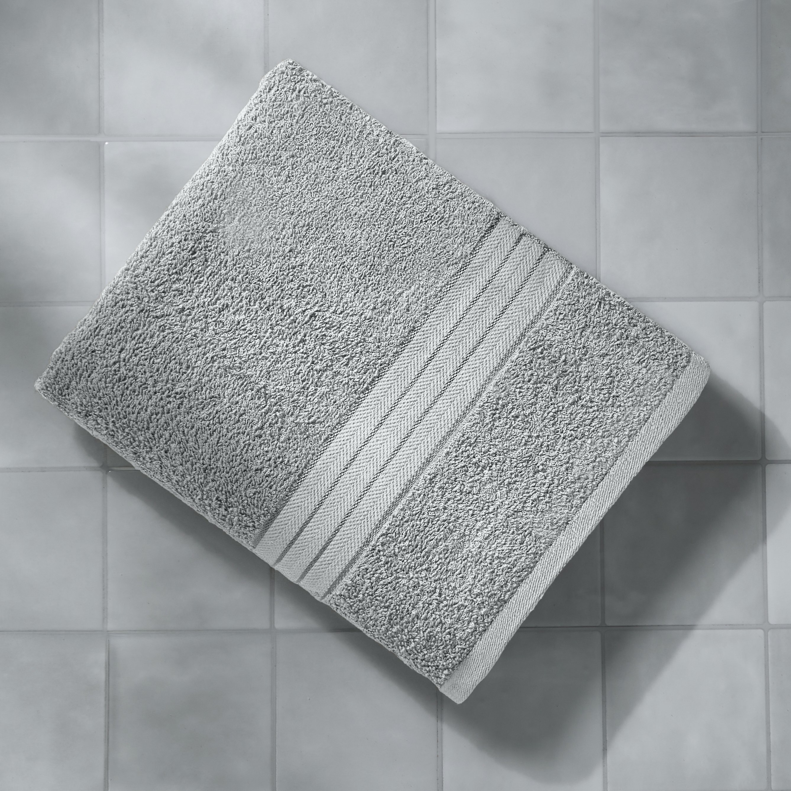 OHS Plain Pure Cotton Hand Towel - 50 x 80cm - Silver