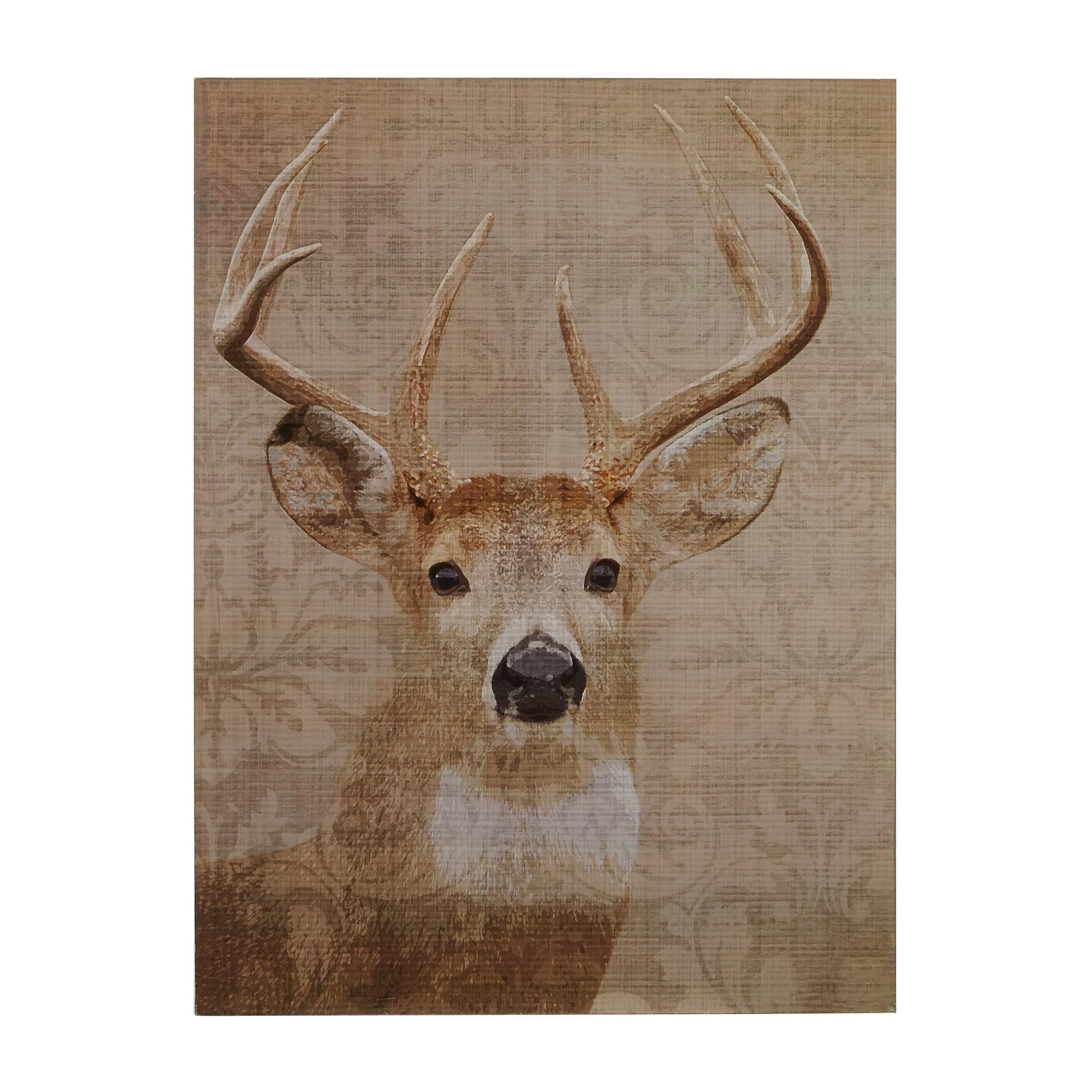 Orsina Madera Stag Damask Wall Plaque