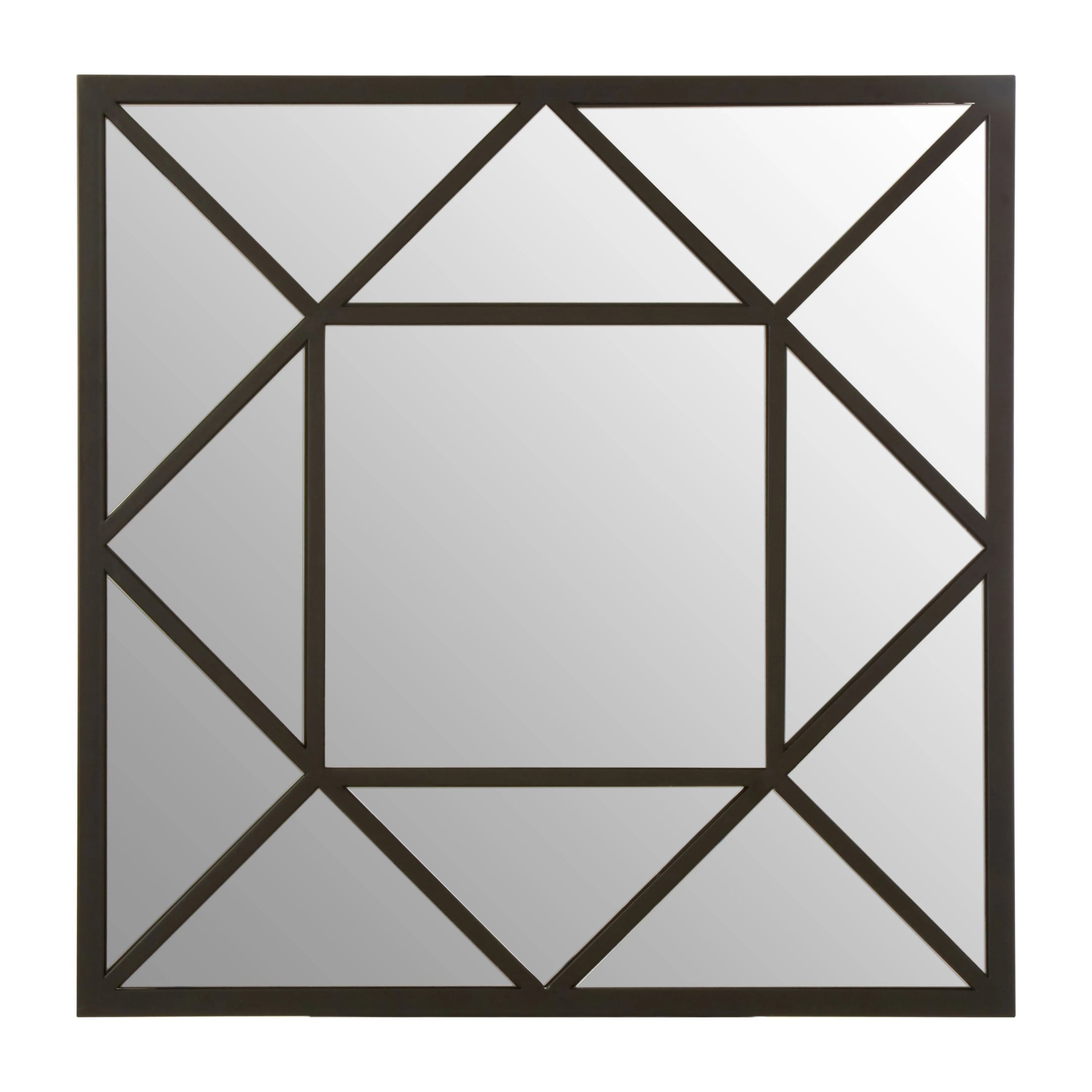 Orsina Descartes Metal Frame Wall Mirror – Black