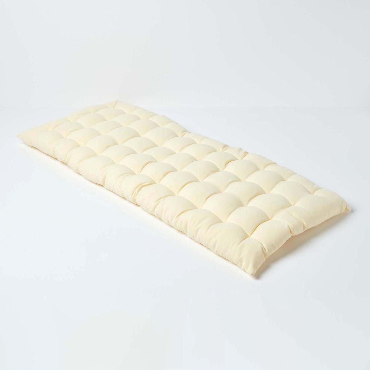 Homescapes Cotton Bench Cushion 2 Seater - Cream