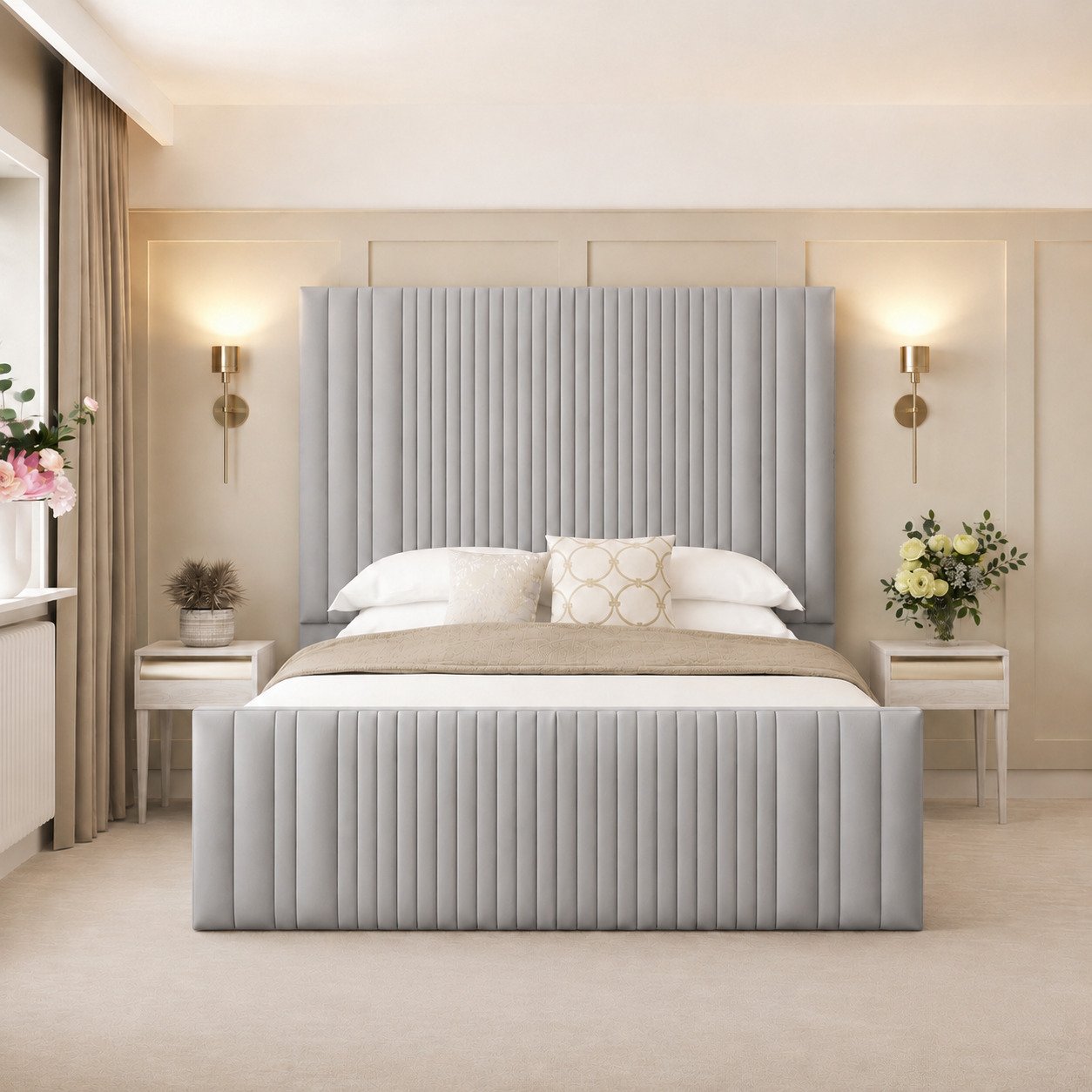 Bed Choices Aspire Single Ottoman Bed Frame 70" Headboard - Silver