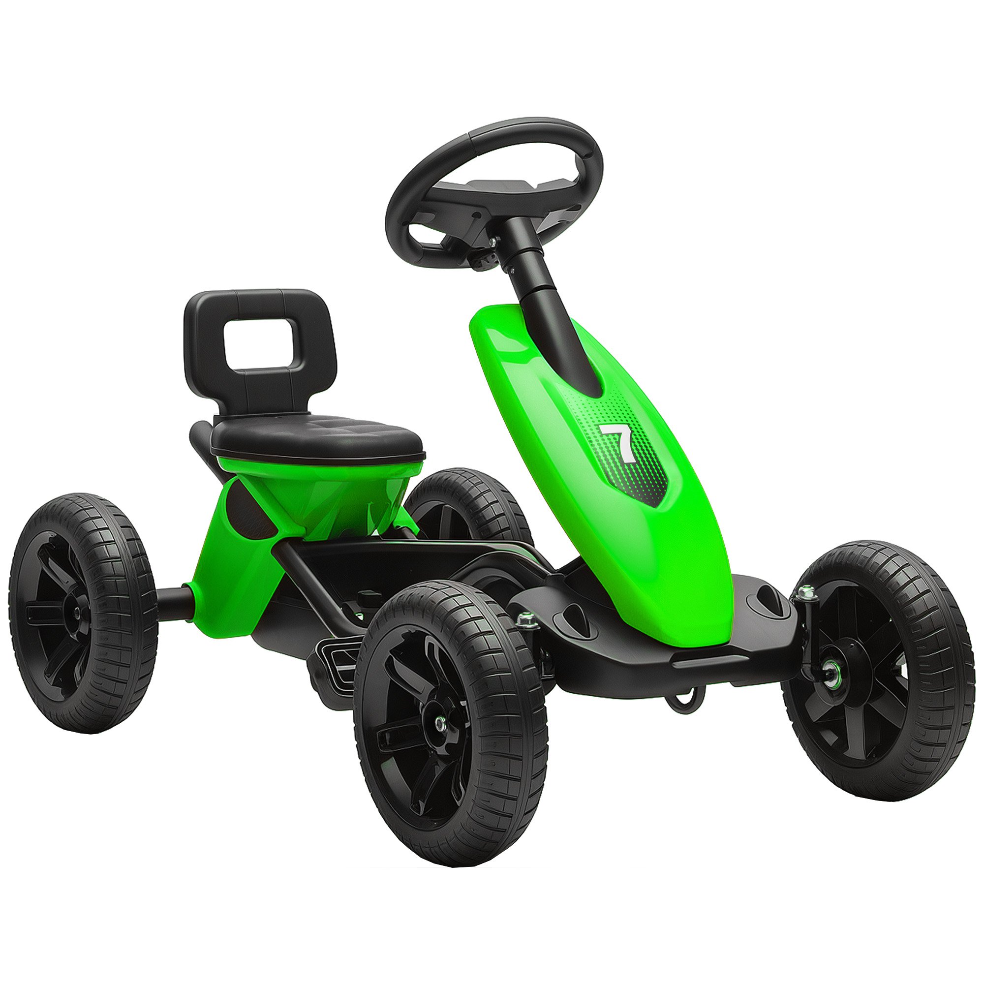 AIYAPLAY Silent EVA Tyres Kids Pedal Go Kart - Green