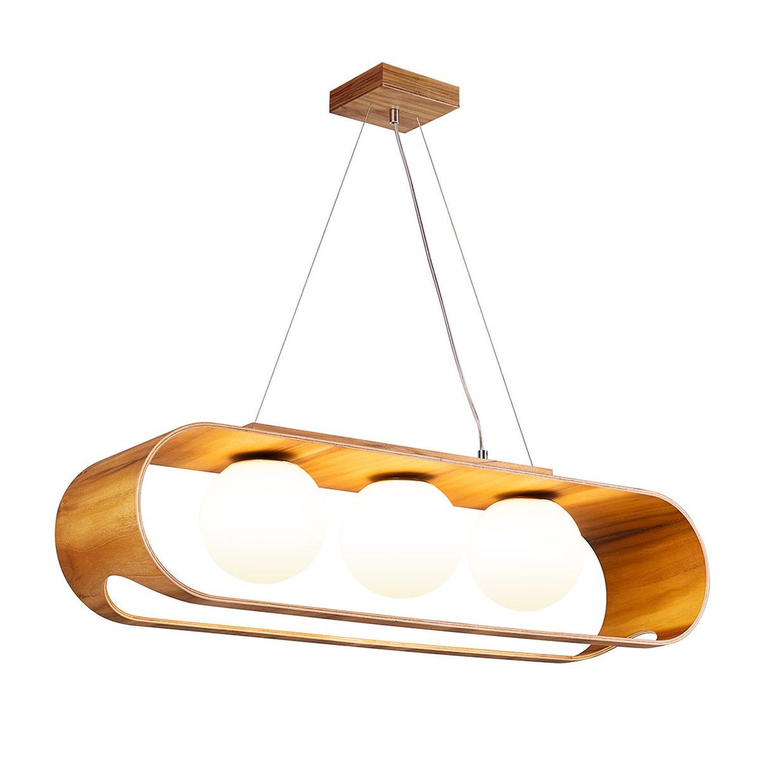 Elstead Sfera 3 Arm Pendant Light - Teak