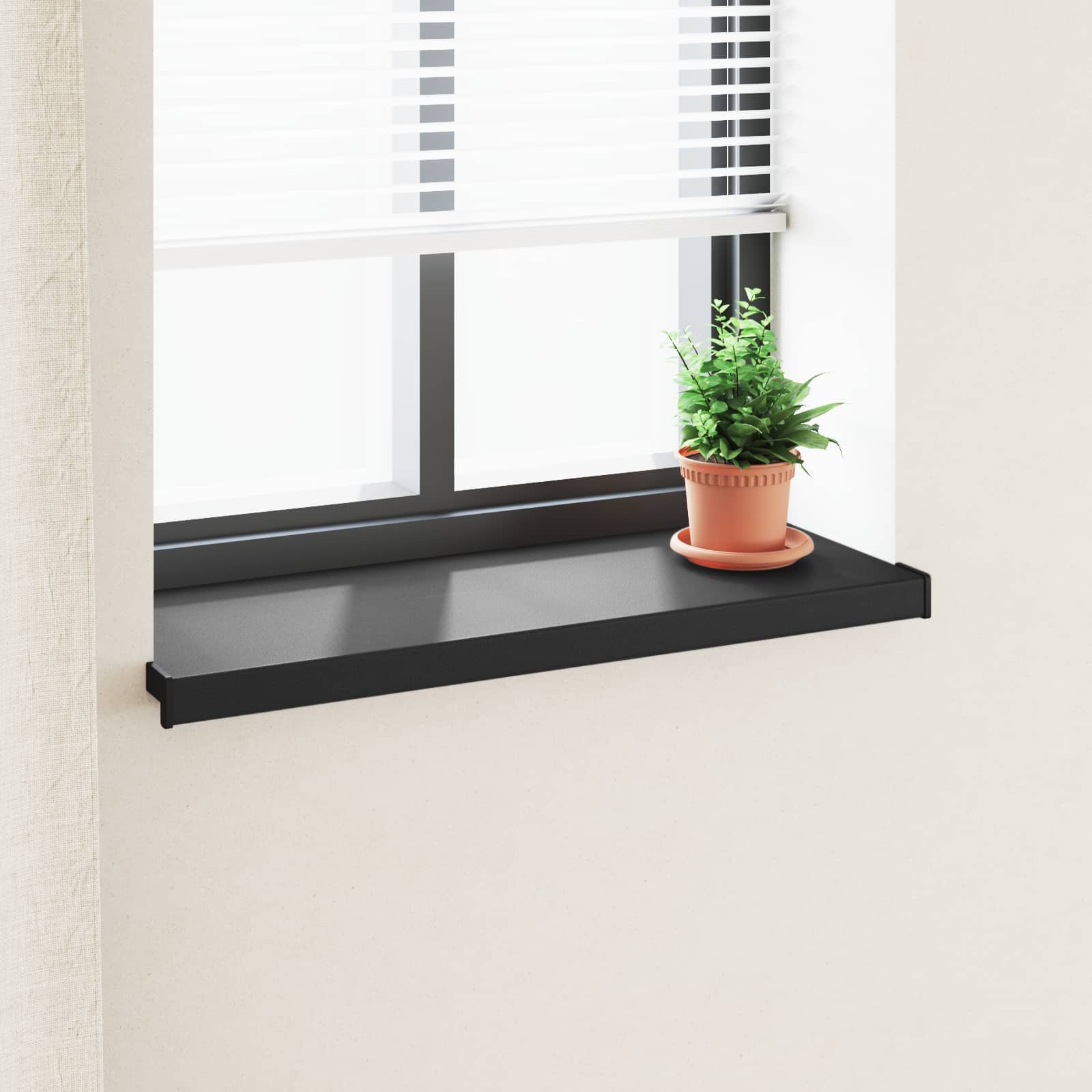 Walplus PVC Wood Grain Effect Window Sill - Black - 100 x 30 x 4.5 cm