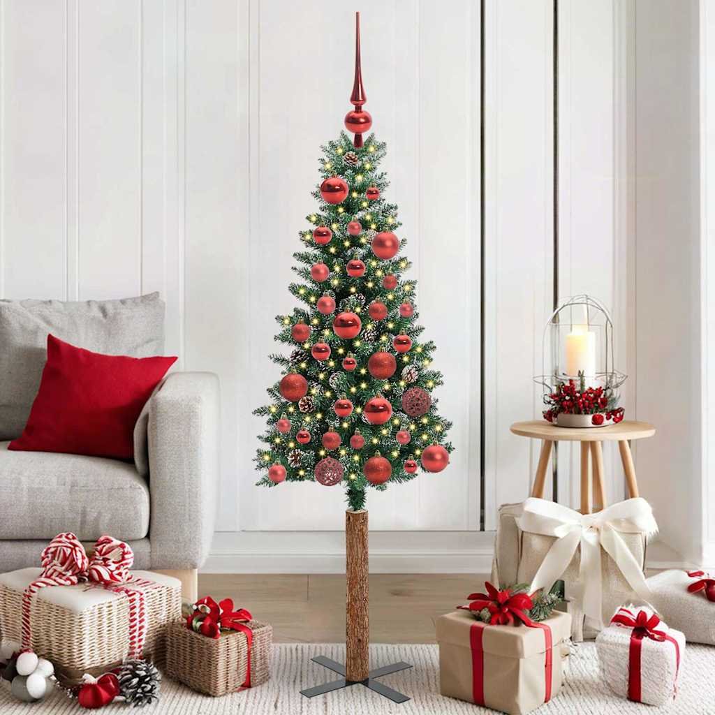 Walplus 150 LED Lights Slim Artificial Christmas Tree - Green - 150 cm