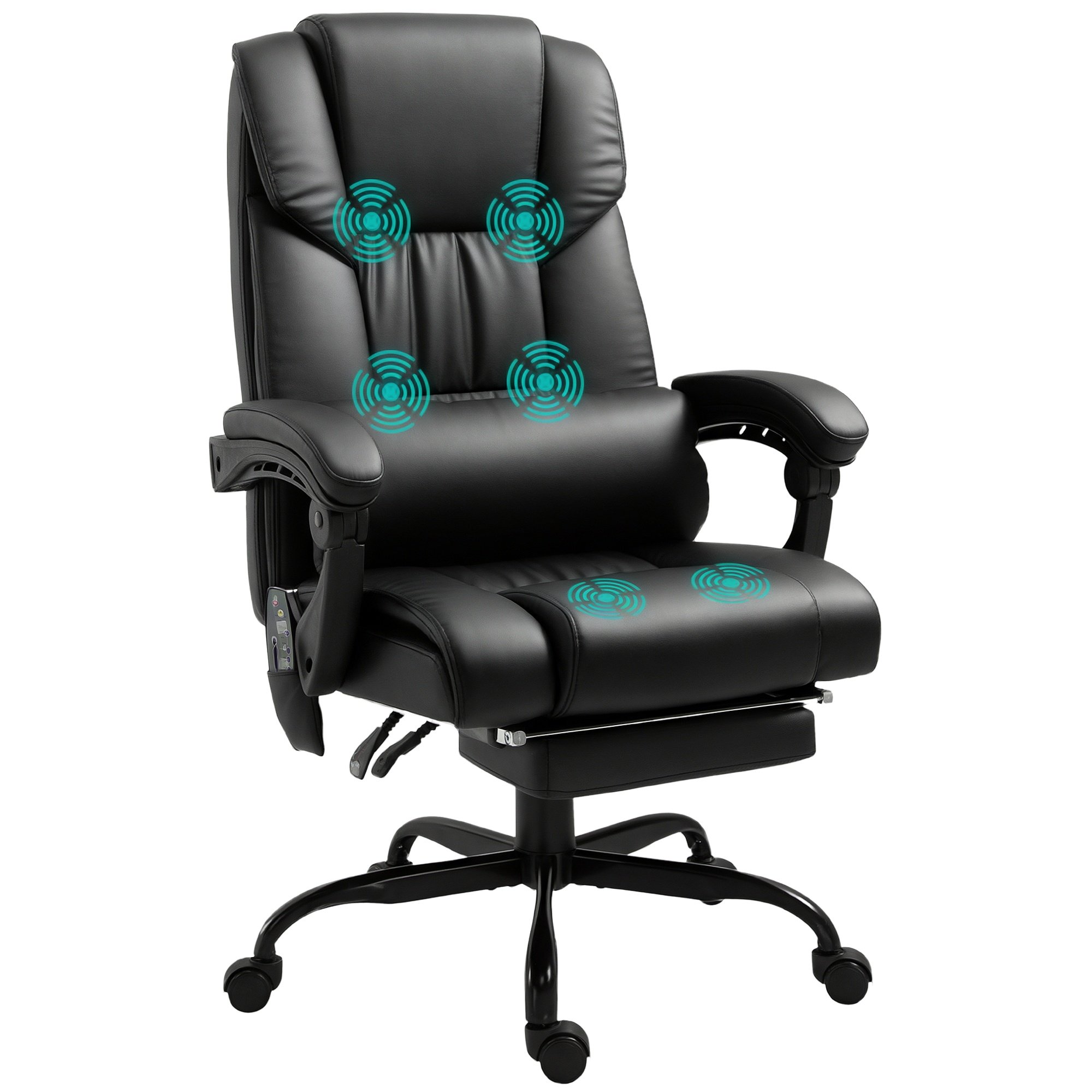 Vinsetto 6 Point Massage PU Leather Office Chair - Black