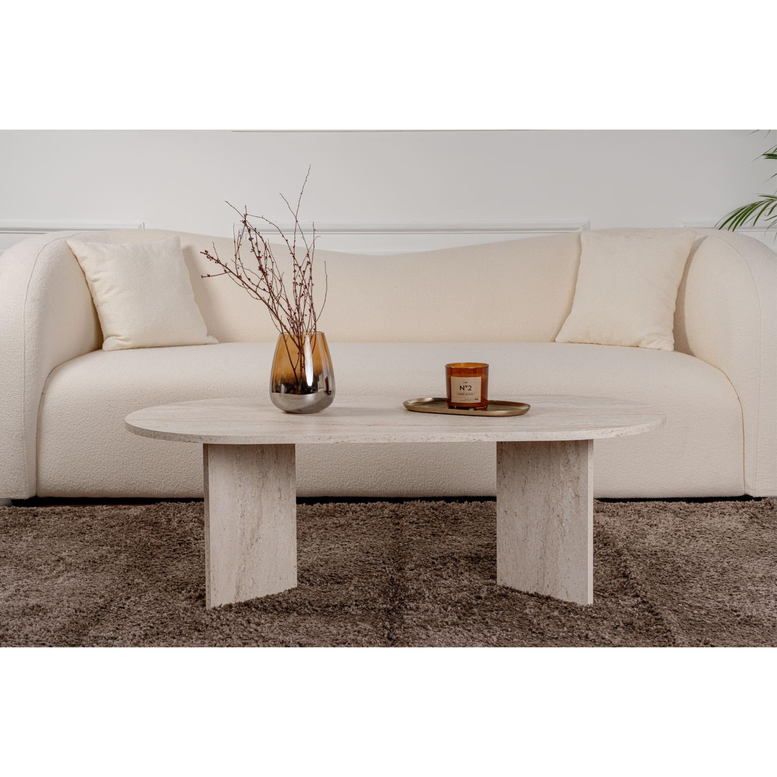 Decortie Sable Melamine Particleboard Coffee Table - Stone