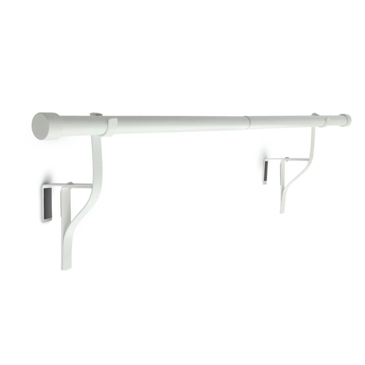 New Edge Blinds 16-19mm White No-Drill Over-Door Curtain Pole - 70cm - 120cm
