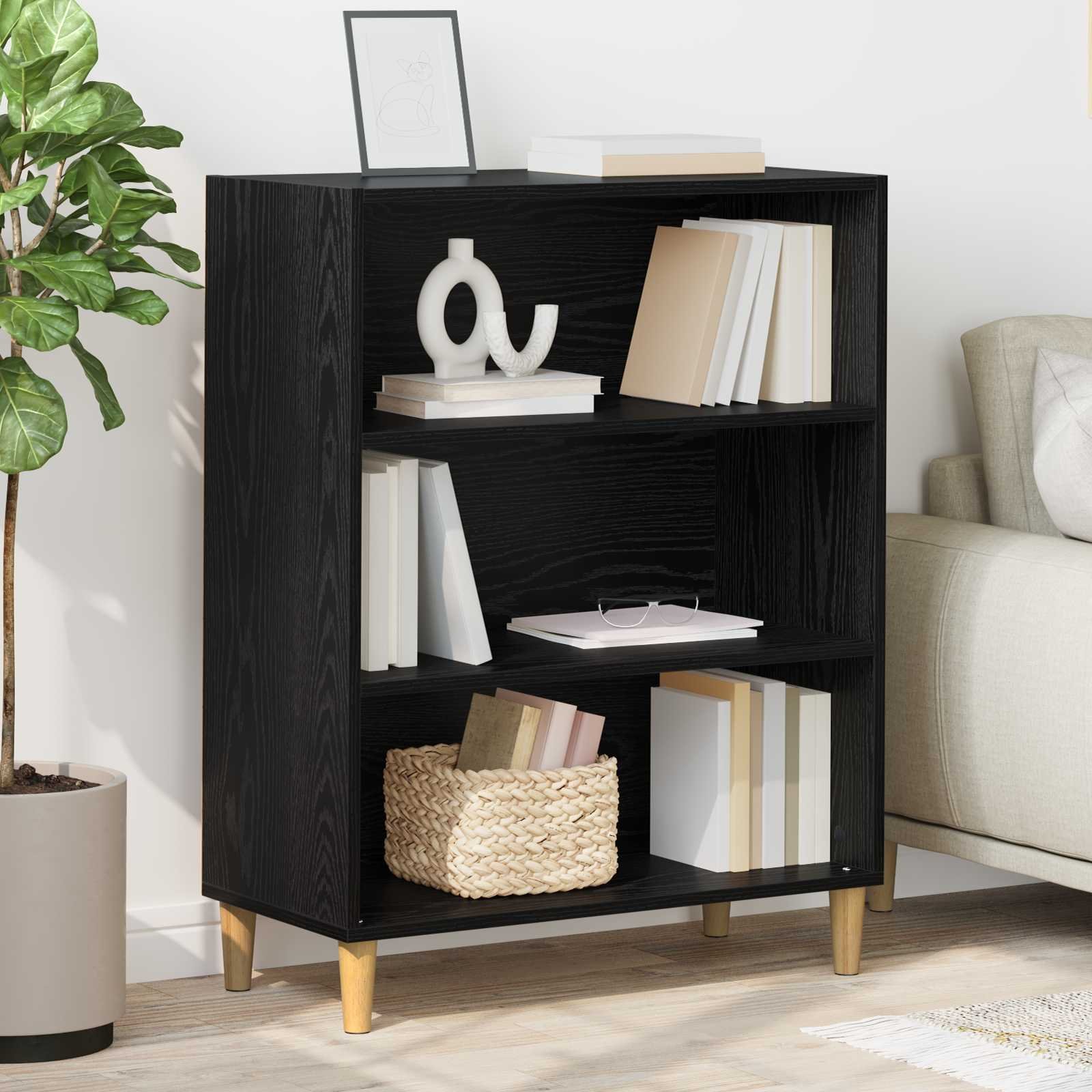 Walplus Engineered Wood 1 Door Sideboard - Black Ash - 69.5 x 32.5 x 90 cm