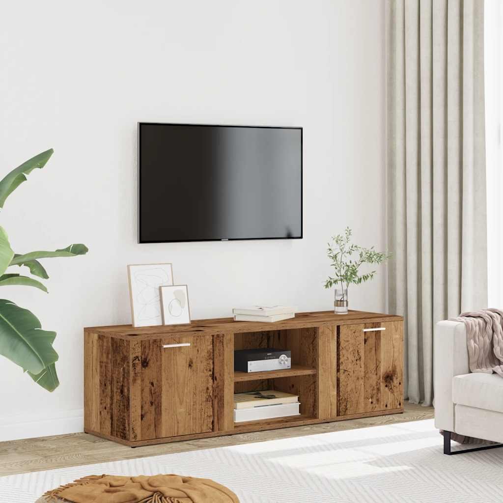 Walplus Engineered Wood TV Cabinet - Dark Wood - 120 x 34 x 37 cm
