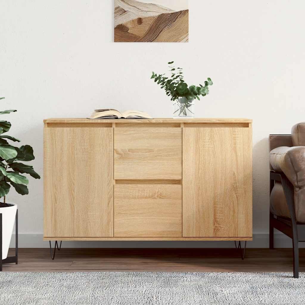 Walplus Engineered Wood Buffet Sideboard - Sonoma Oak - 101.5 x 35 x 70 cm