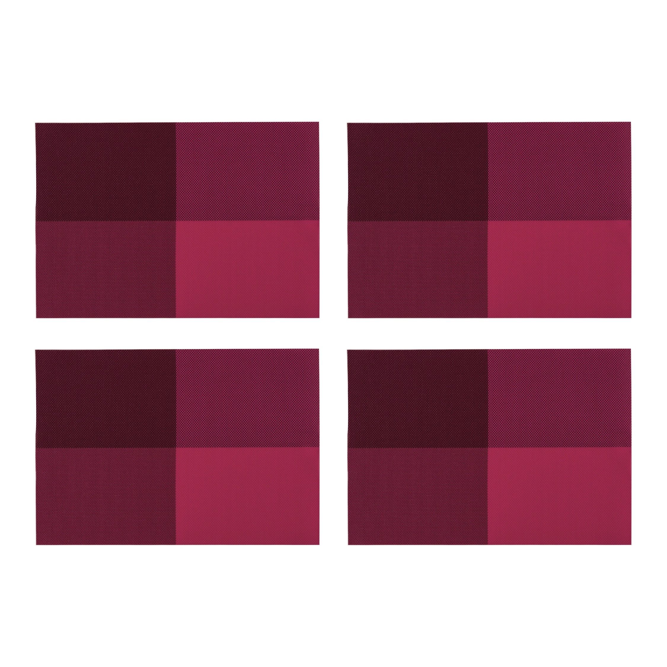 Orsina Set Of Four PVC Grid Design Placemats - Pink