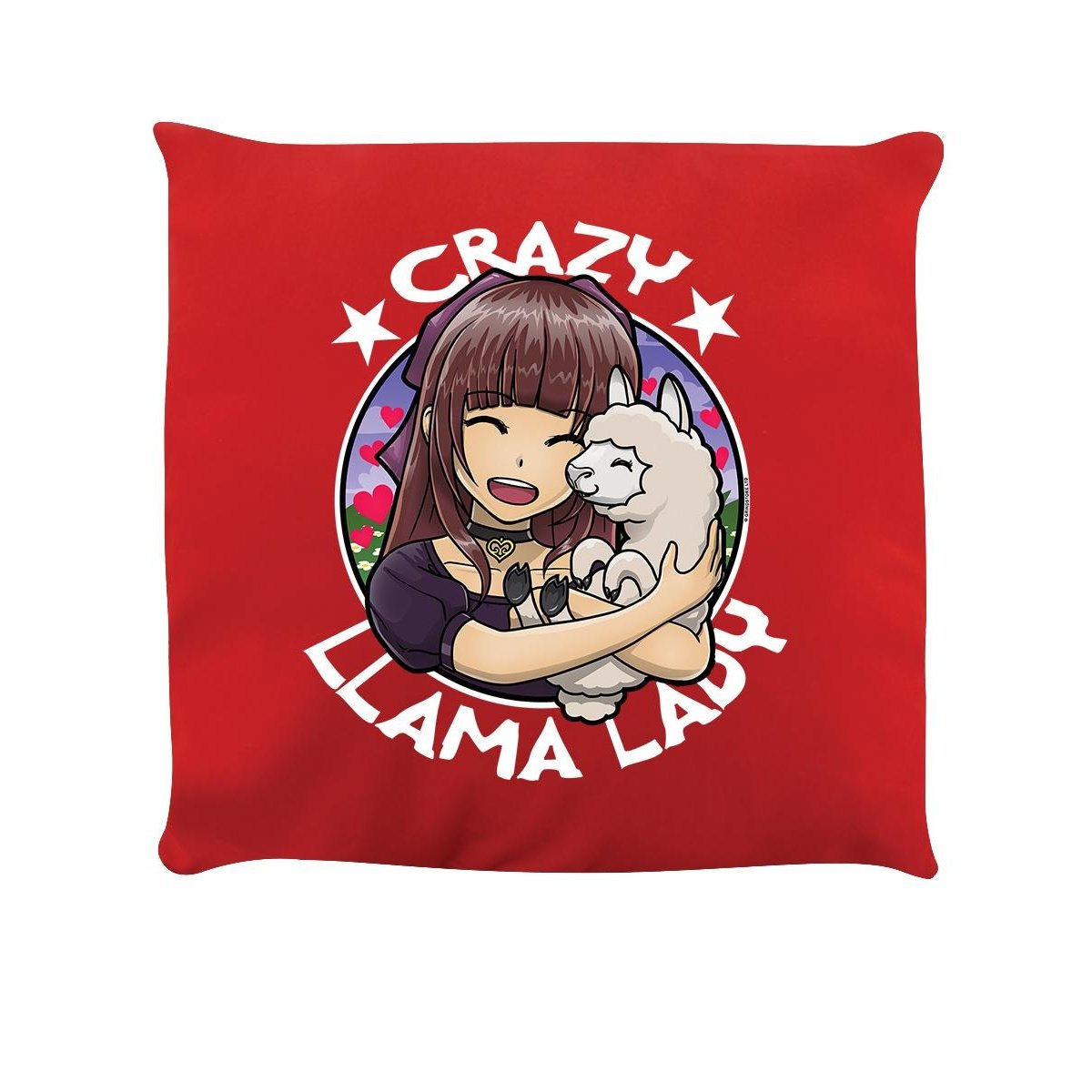 Grindstore Crazy Llama Lady Cushion - Red