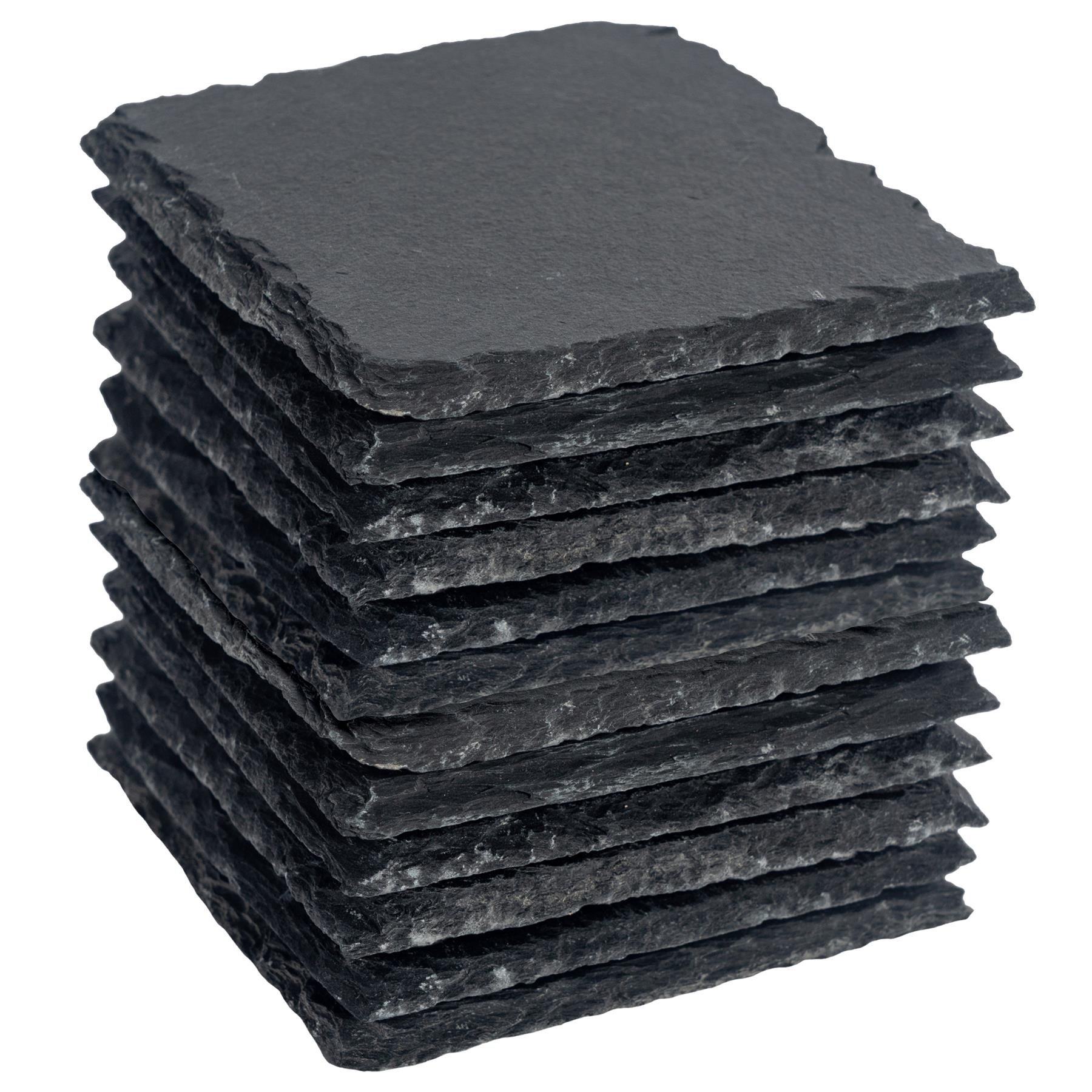 Argon Tableware Square Slate Coasters - Pack of 12