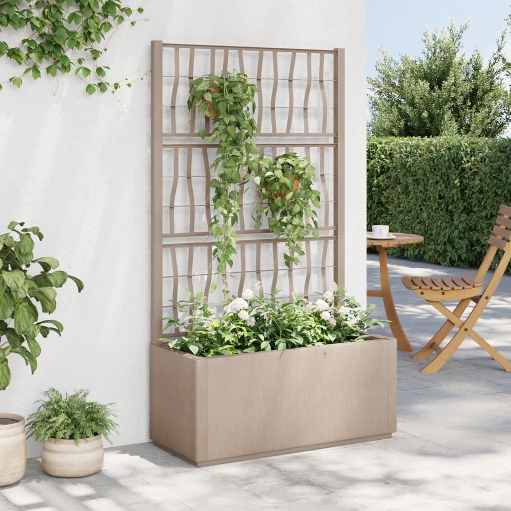 Walplus Polypropylene Garden Planter - Light Brown - 80 x 36 x 140 cm