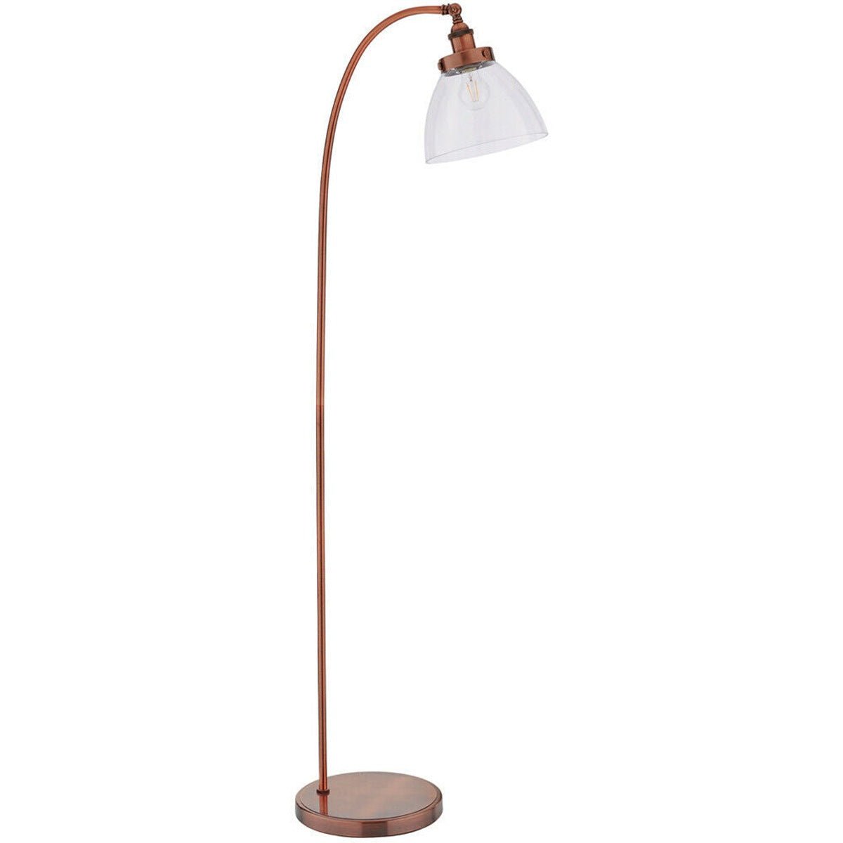 Loops Direct Steel and Glass Floor Lamp - Aged Copper