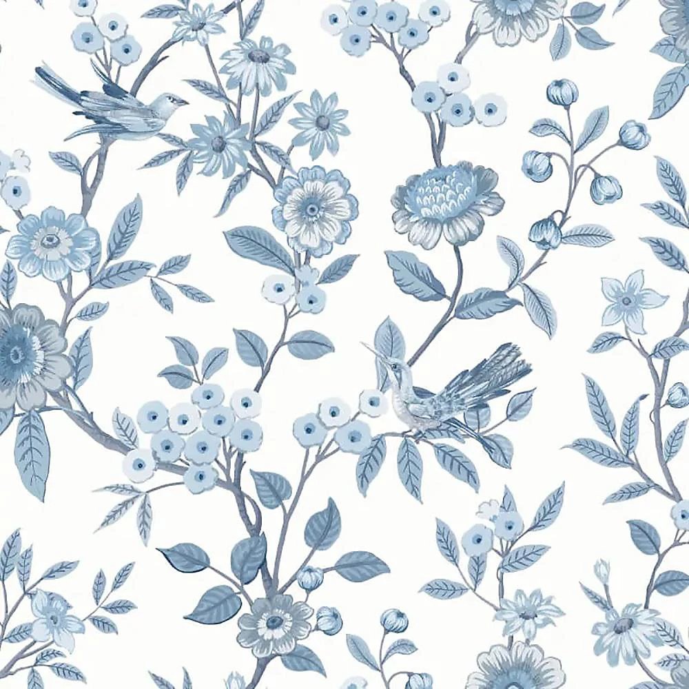 Fine Decor Eleanor Floral Wallpaper - Blue