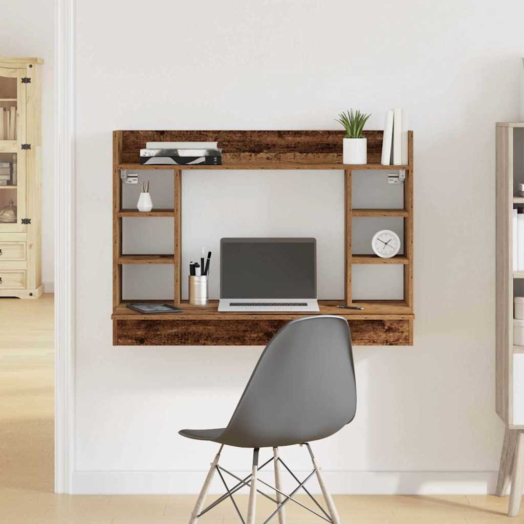 Walplus Engineered Wood Desk - Dark Wood - 105 x 48 x 75 cm